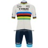 Set Fietsshirt + Korte Koersbroek 2022 Trek Factory Racing XC Wereld Kampioenschap Veelkleurig Wit